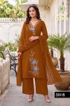 Kasuti Vol 3 By Passion Tree Mal Chanderi Kurti With Bottom Dupatta 